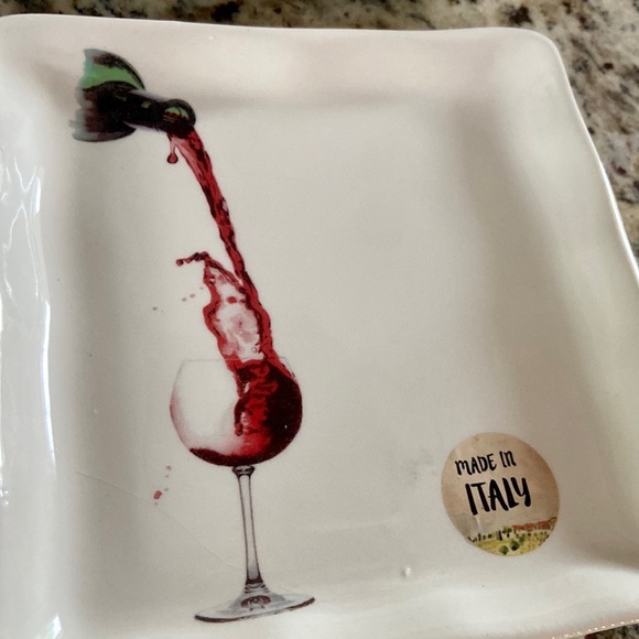 NWT Ceramica Cuore Wine Design Small Plates - Picture 6 of 12